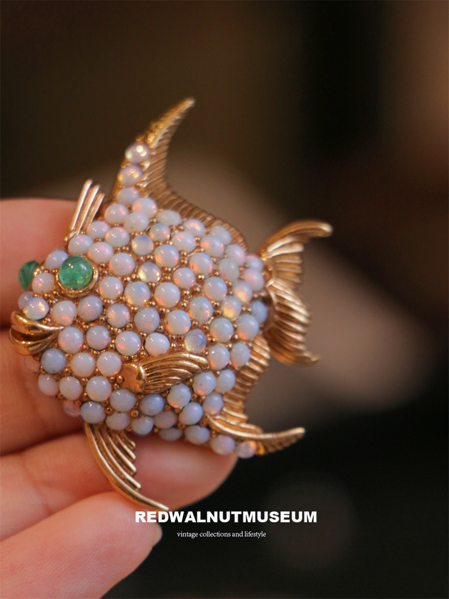 精品 贵牌CINER老牌美国品牌 藏家入  琉璃宝石热带鱼胸针