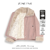 宽松加厚小个子短款 羽绒服2025新款 90白鸭绒雪尼尔毛毛外套女