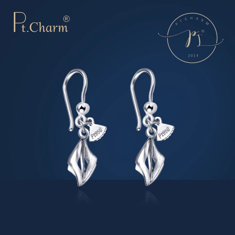 Pt.Charm 铂金耳钉pt950耳坠白金耳环女士款耳饰正品耳圈耳扣耳线