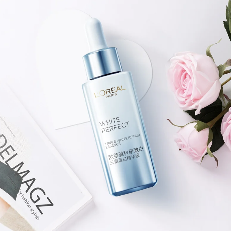 欧莱雅光子瓶美白淡斑精华液30ml面部补水保湿光感科研小白瓶精华