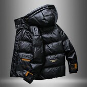 帅气潮牌潮流工装 潮牌极寒短款 亮面加厚外套 2025年新款 羽绒服男士