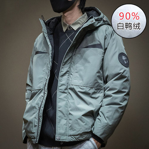 潮牌冬季男士羽绒服加厚外套2025年新款工装派克服防水轻薄冲锋衣
