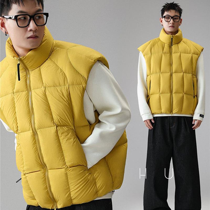 菱域暖语立体90白鸭绒立领羽绒服背心男女同款冬季潮牌马甲