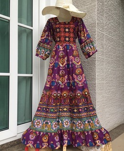 波西米亚异域风 泰国设计师款 印度刺绣大摆裙 Studio Leisure