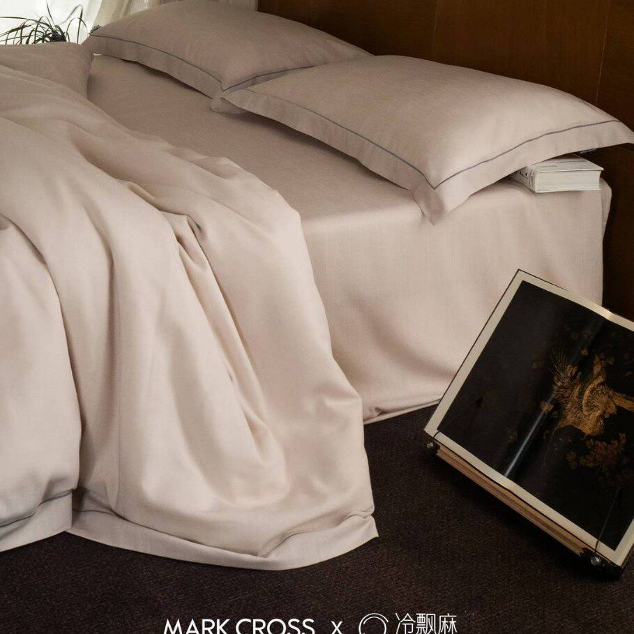 MARK CROSS100s奥地利兰精天丝法国进口亚麻四件套柔软亲肤被套4+