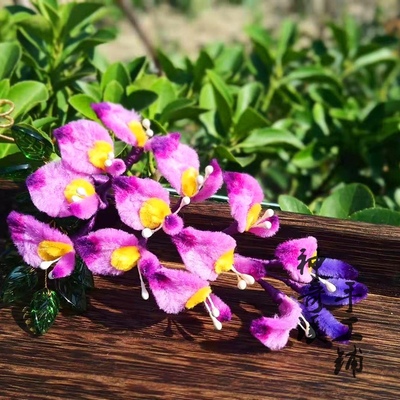 仿绒花簪子舞台戏曲表演汉服配饰