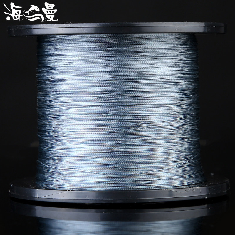 海之曼八编八股灰色500米大力马超强拉力防咬海钓线PE编织线鱼线