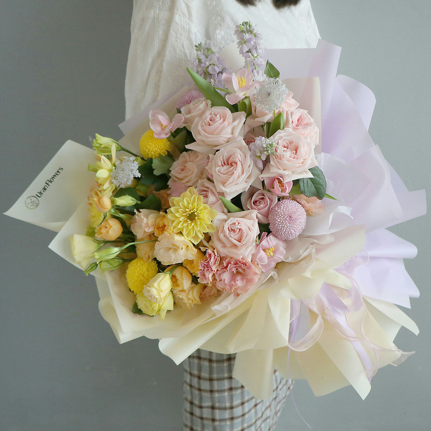 无锡鲜花同城速递母亲节花束生日礼物混搭粉紫玫瑰送妈妈女朋友花