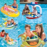 Детская надувная водная лодка, мультяшный плавательный круг, навес, новая коллекция, защита от солнца