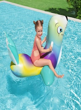 41479 儿童海豹坐骑 水上浮排游泳充气坐骑 1.57m x 1.14m