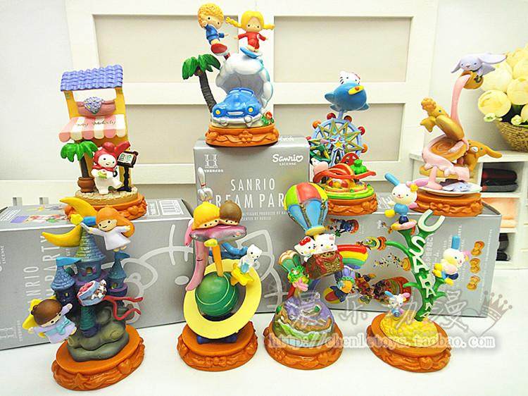 hello kitty凯蒂猫 梦幻乐园kt猫美乐蒂双子星玩具公仔模型摆件