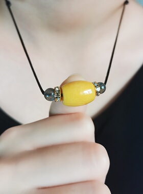 设计蜜蜡玉锁骨项链好运礼物定制