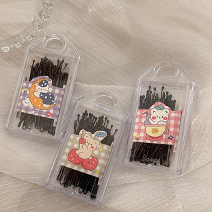 30支装 实用黑色一字夹百搭刘海夹基础侧边碎发夹子造型钢夹