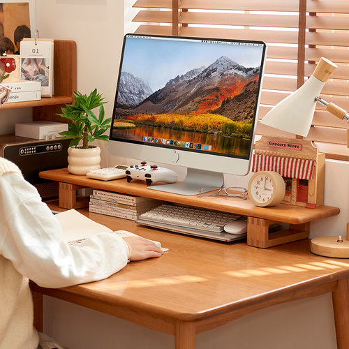 家房子樱桃木显示器增高架桌面