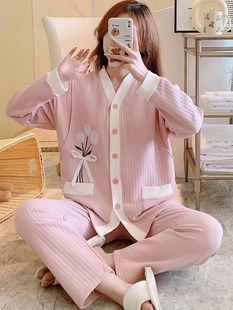 孕妇睡衣秋冬季款冬天空气棉月子服春秋纯棉产后哺乳喂奶女怀孕期