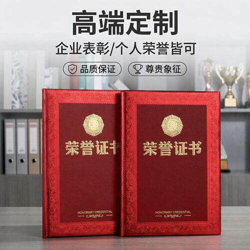 高档浮雕烫金款荣誉证书