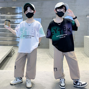 学生休闲短袖运动套装2026夏季男童新款韩版潮流帅气男孩两件套