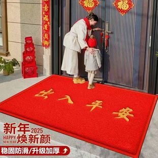 家用入户门垫室外门口地垫出入平安欢迎光临地垫塑料丝圈除尘脚垫