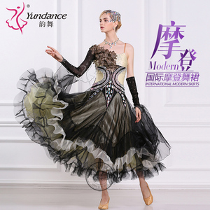 韵舞 摩登舞演出服交谊舞大摆连衣裙华尔兹探戈国标舞比赛服新品