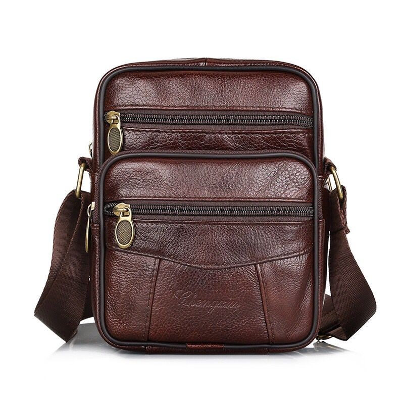New leather mens bag handbag top leather mens business bag Vertical One Shoulder Messenger briefcase