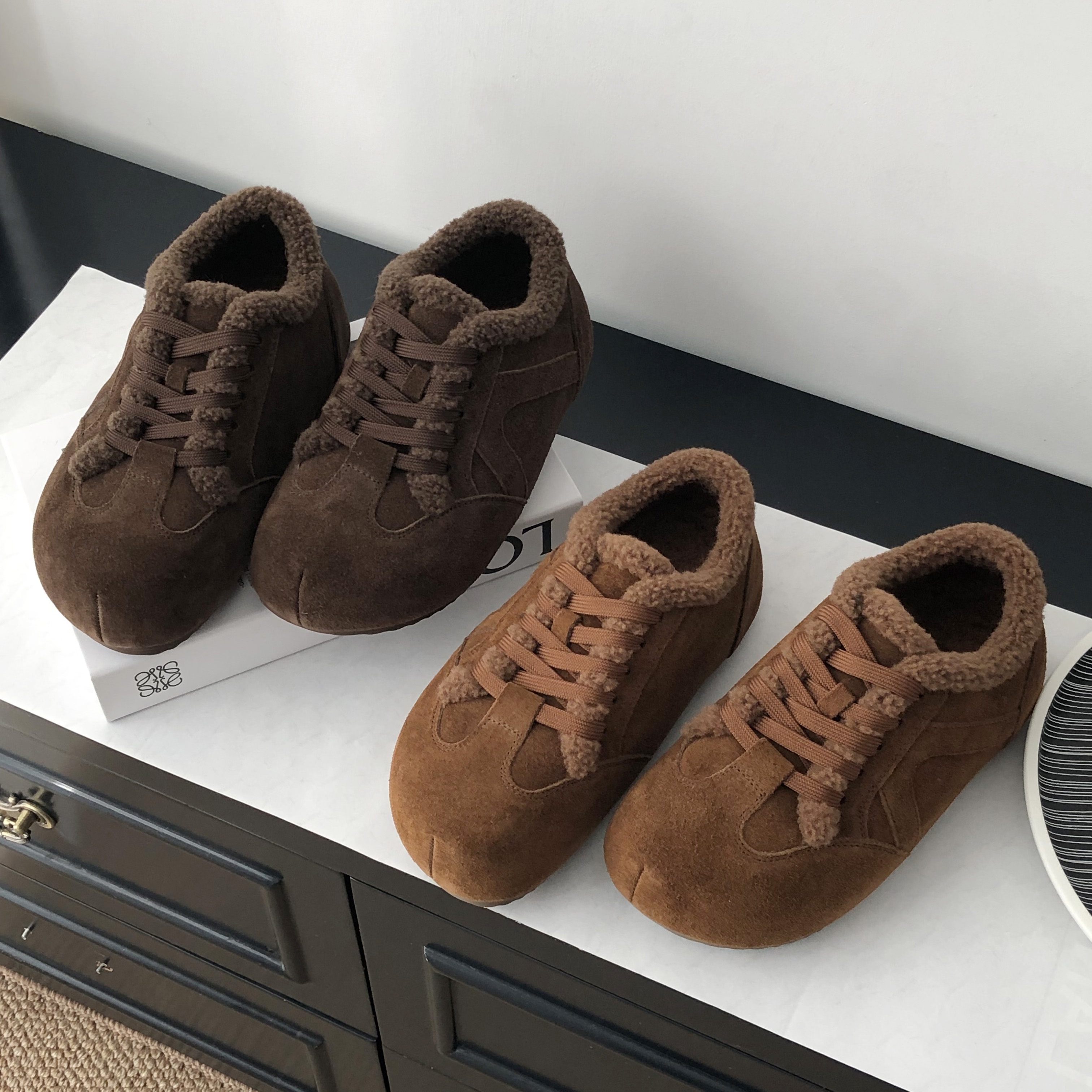 真皮复古加绒保暖内增高勃肯鞋