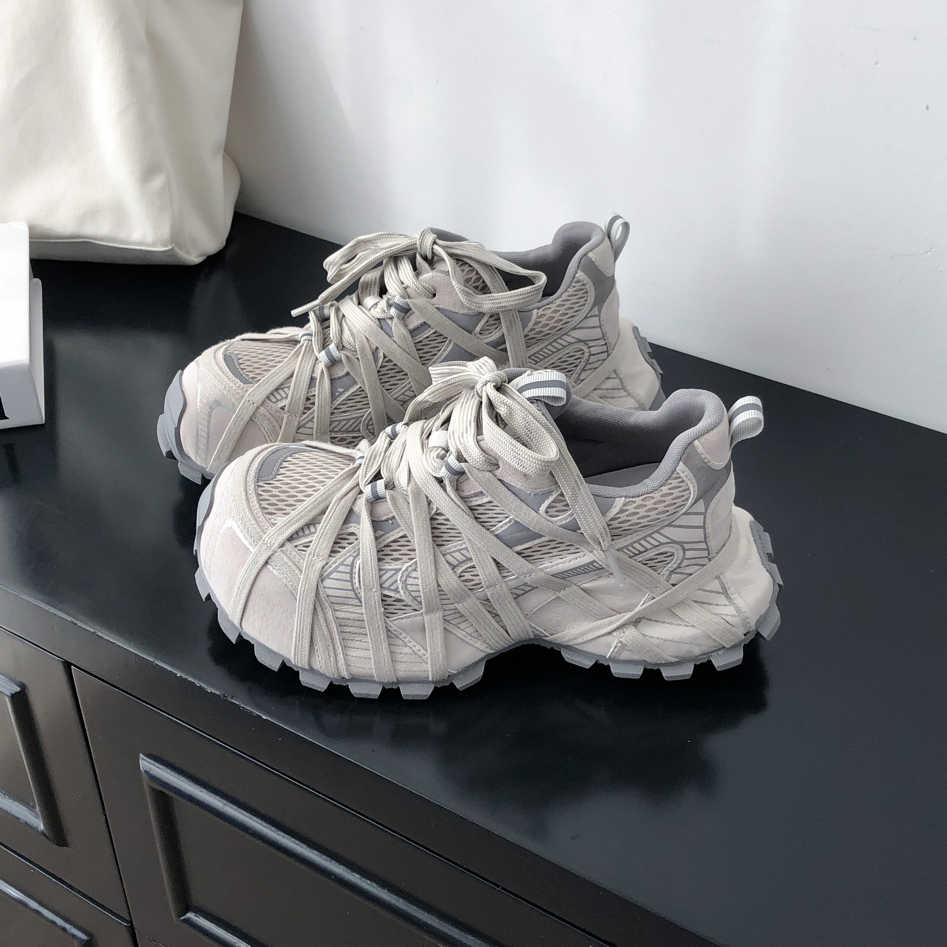 春季厚底小众老爹鞋女2026新款绑带运动鞋真皮透气增高百搭休闲鞋,女鞋,老爹鞋,淘宝优惠券,粉丝福利购,淘宝优惠卷