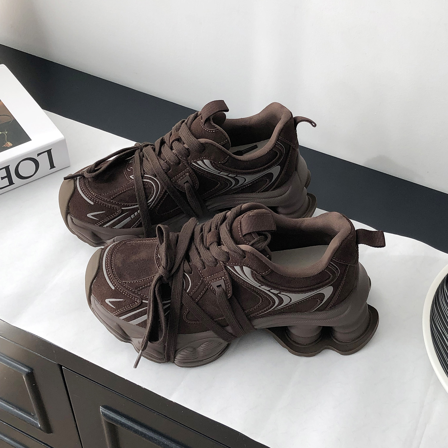 复古显瘦厚底增高老爹鞋