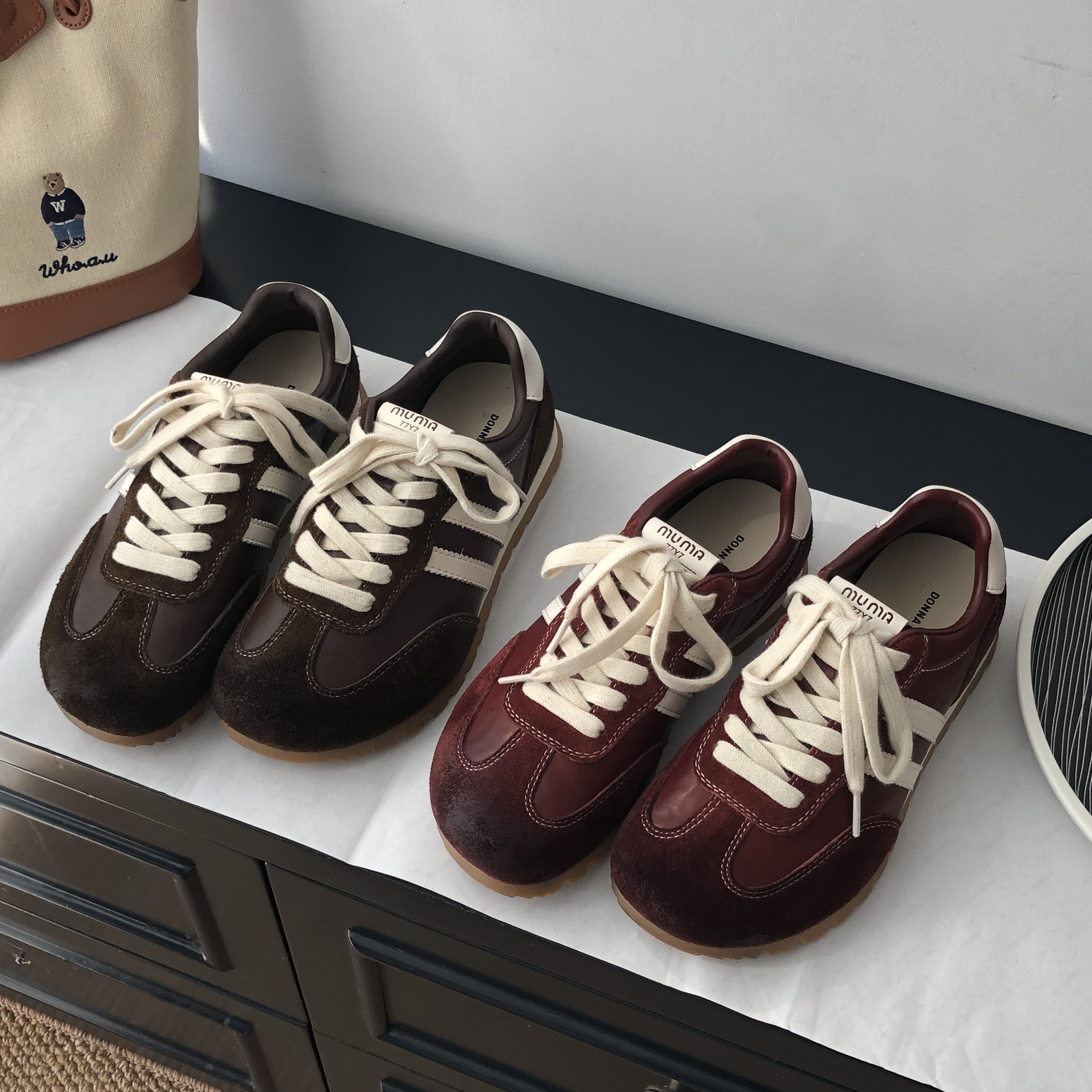 2025秋季女鞋新款系带平底鞋子复古拼色舒适软底休闲鞋百搭板鞋潮,女鞋,休闲板鞋,淘宝优惠券,粉丝福利购,淘宝优惠卷