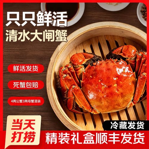 苏州蟹之缘鲜活螃蟹正宗大闸蟹太湖大闸蟹公母活蟹蟹礼礼盒装礼品