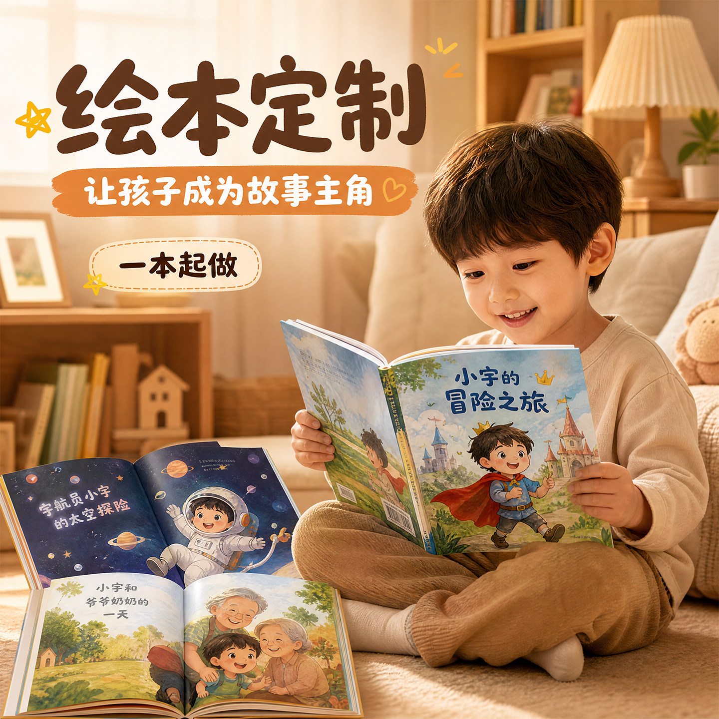 绘本打印定制认知书儿童自制宝宝照片故事装订成册制作印刷英文册图片