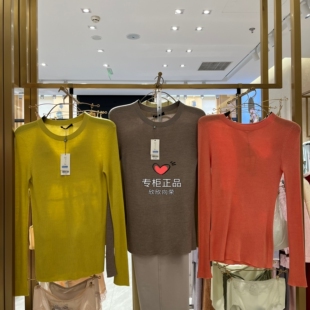 兰卡文简约羊绒打底系列长袖 打底上衣LC72UY1女保暖可外穿2600