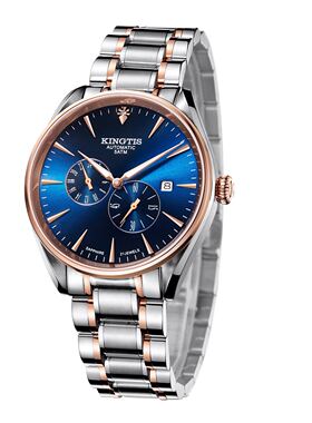 精铁时手表商务时尚防水男表自动机械表夜光蓝宝日历精钢7021简单