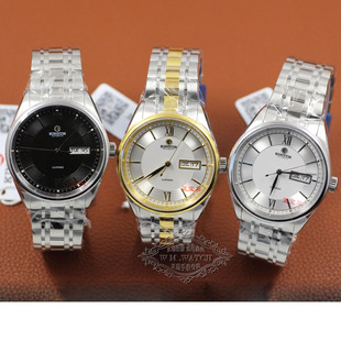 8037精铁时手表男士全自动机械表精钢商务防水双日历显示男表