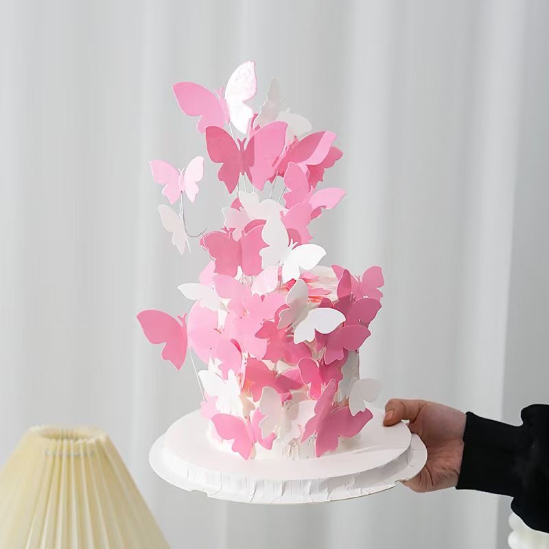 baby同款网红糯米纸蝴蝶结蛋糕装饰小仙女生日情人节母亲节插牌款