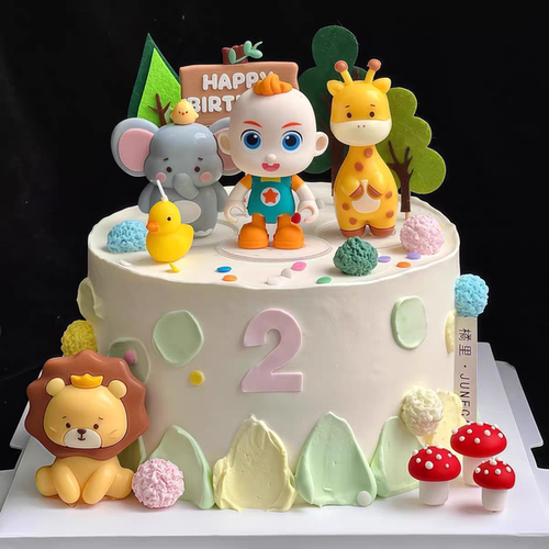 网红卡通软胶小动物宝贝儿童宝宝周岁生日插件蛋糕装饰摆件