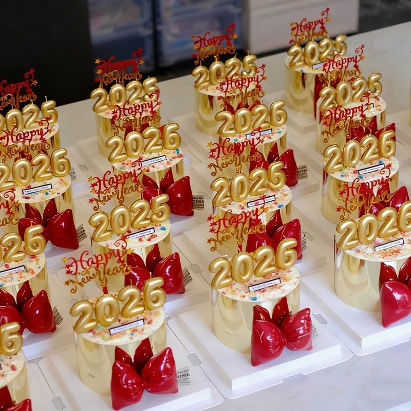 2026新年快乐跨年蛋糕装饰马年除夕气球数字蜡烛蛋糕装饰蝴蝶结款,节庆用品/礼品,节日装扮用品,淘宝优惠券,粉丝福利购,淘宝优惠卷