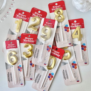 网红歌剧院风格生日蛋糕金色数字蜡烛节庆装扮生日蜡烛装饰插件款