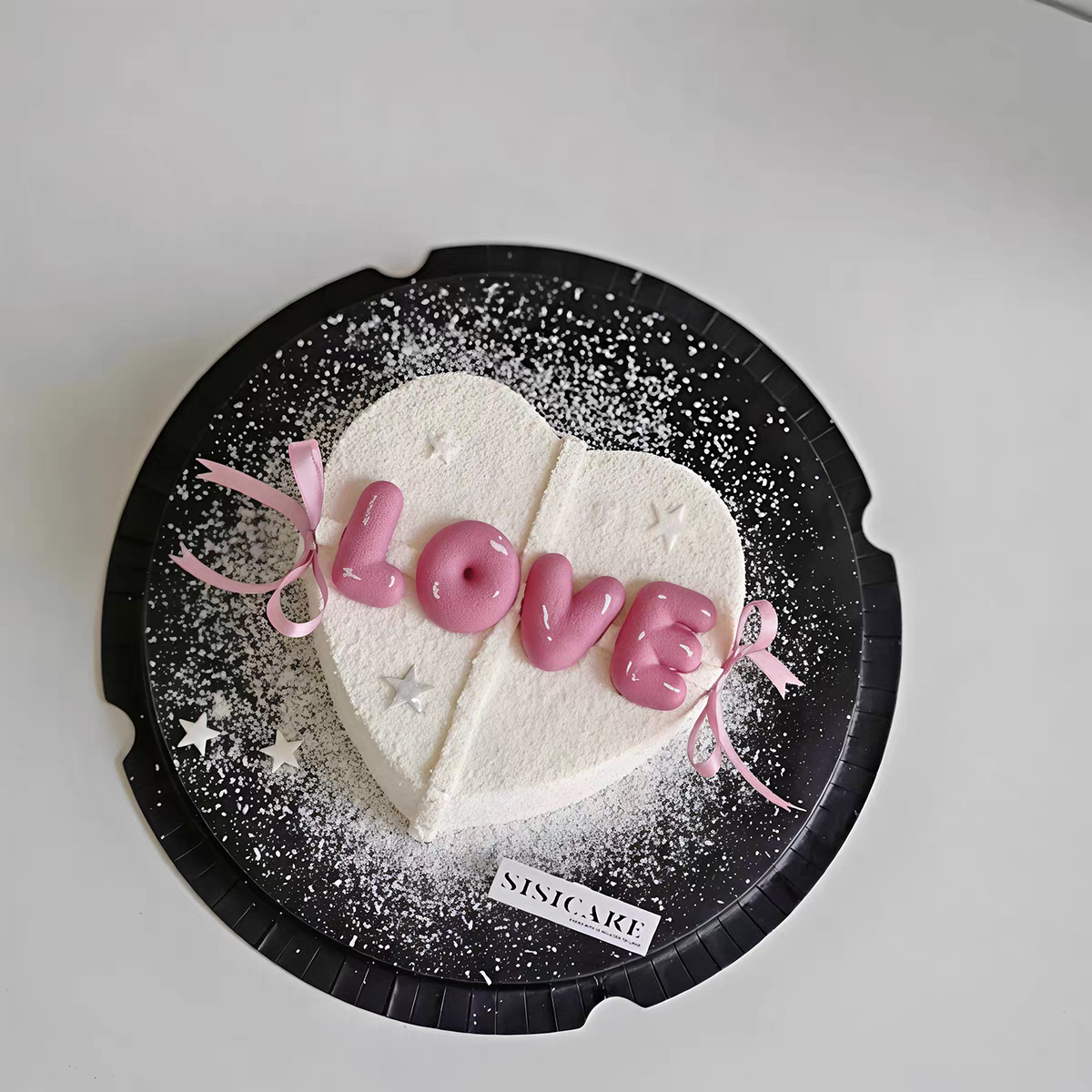 包邮网红我爱你LOVE干佩斯硅胶切模具丝带插件520情人节蛋糕装饰
