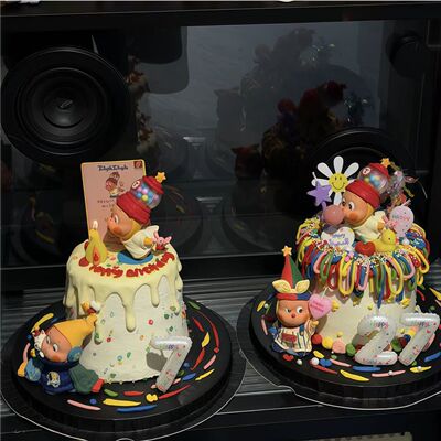 卡通蜡烛星星人可爱吹泡泡星星人摆件白色数字蜡烛蛋糕装饰摆件