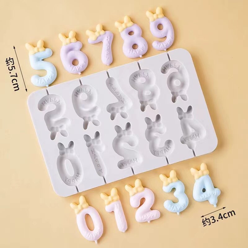 硅胶模周岁生日蛋糕装饰幼圆体数字字母巧克力翻糖diy烘焙模具