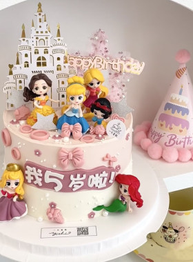 可爱白雪公主小矮人套装女孩生日蛋糕装饰蘑菇女孩蛋糕装饰摆件