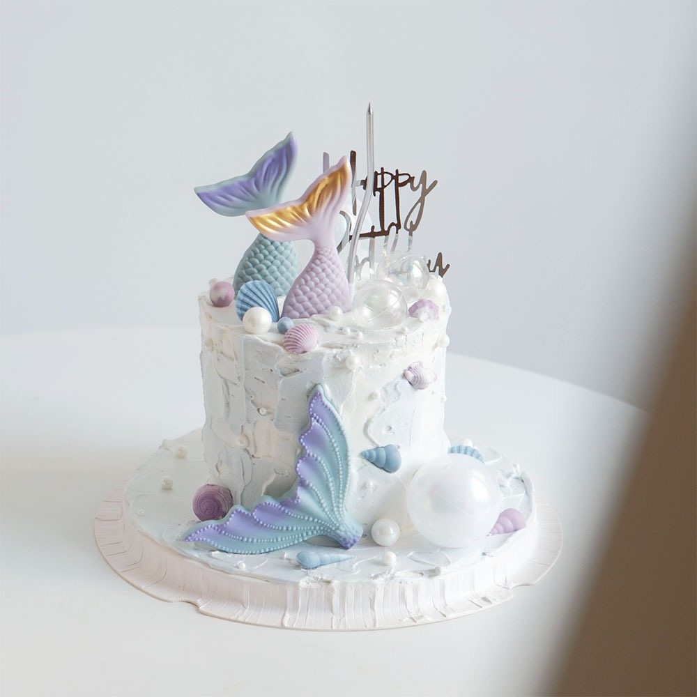 新款海洋系主题唯美蓝色粉色紫色软胶鱼尾生日装扮摆件蛋糕装饰,节庆用品/礼品,节日装扮用品,淘宝优惠券,粉丝福利购,淘宝优惠卷