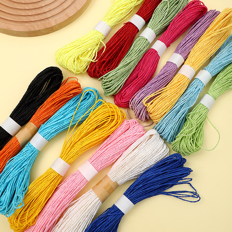 马卡龙色蛋糕装饰白色布丁杯封口麻绳粉色蓝色甜品绑带红色紫色