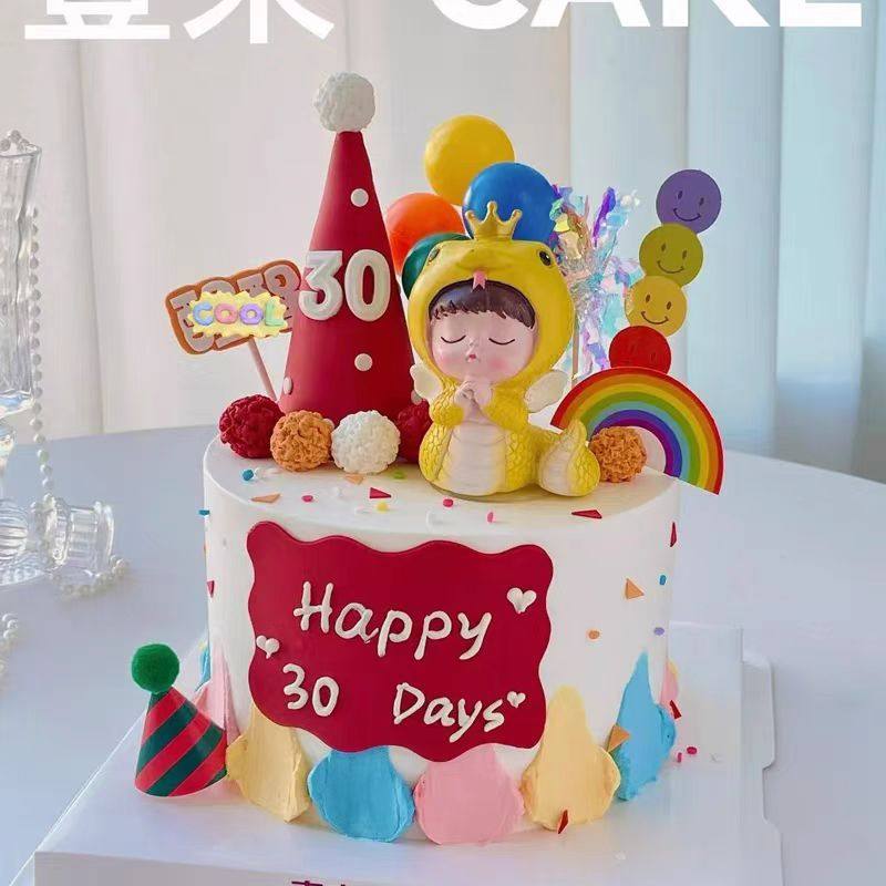 小蛇宝宝周岁满月百天生日宴蛋糕装饰网红卡通可爱插件插牌模具