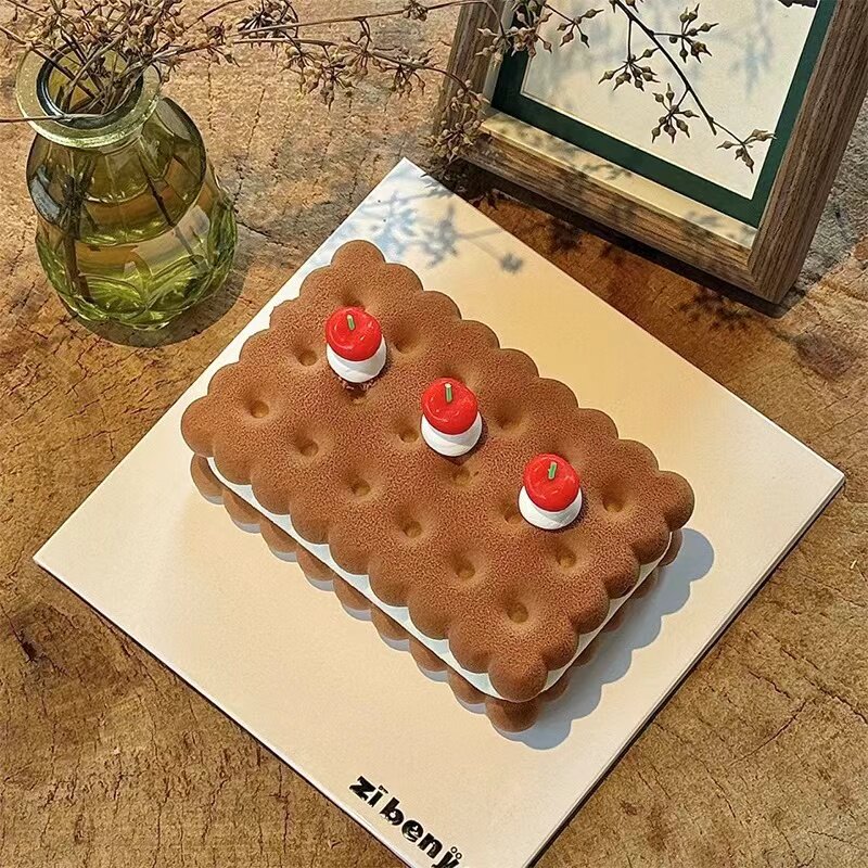 网红烘焙蛋糕模具食品级硅胶emoji长方形夹心饼干慕斯巧克力樱桃