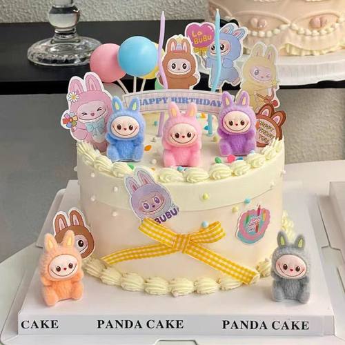 网红可爱坐姿布布儿童生日派对烘焙装扮插件卡通布布蛋糕装饰摆件