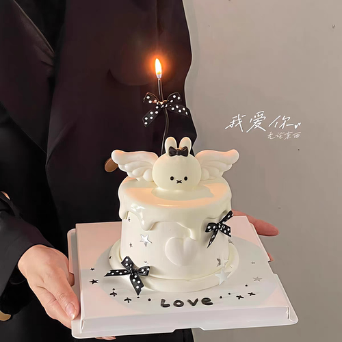 包邮网红520ins韩系米菲兔天使翅膀插件模具情人节蛋糕装饰摆件
