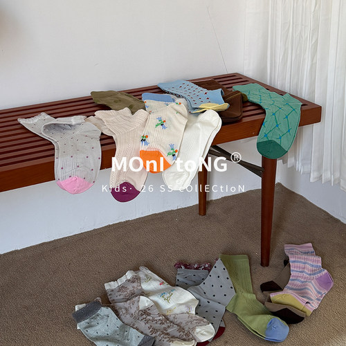 MONI 春夏季透气中筒袜薄款 大童/成人