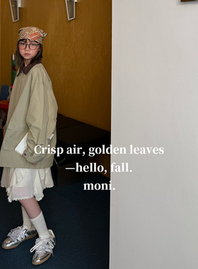 MONI 复古翻领风衣外套/不规则飘逸蛋糕裙