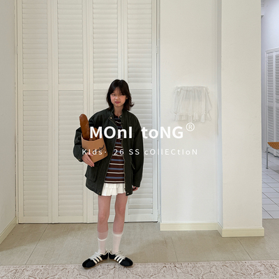 MONI 水洗棉多口袋军绿的立领中长款风衣夹克外套 中性款